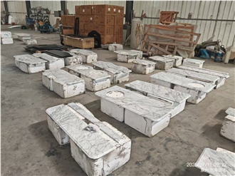 Carrara White Marble Hotel Vanity Countertop Premium Bath Top
