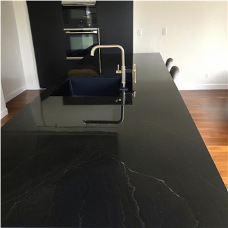 Angola Black Granite Residential Kitchen Countertop