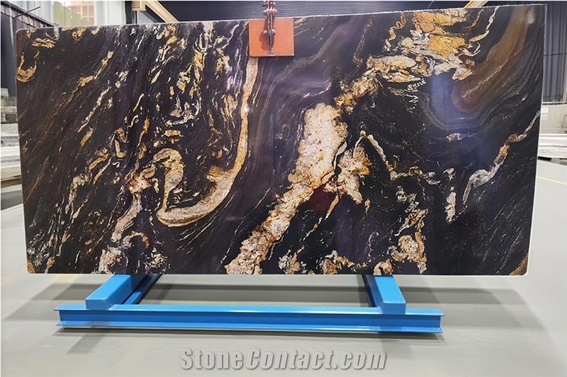 Black Cosmic Granite Slabs, 180*130 Cm