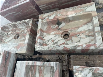 Hot Sale Norwegian Pink Marble Sinks