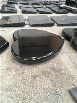 Black Granite Heart Headstone