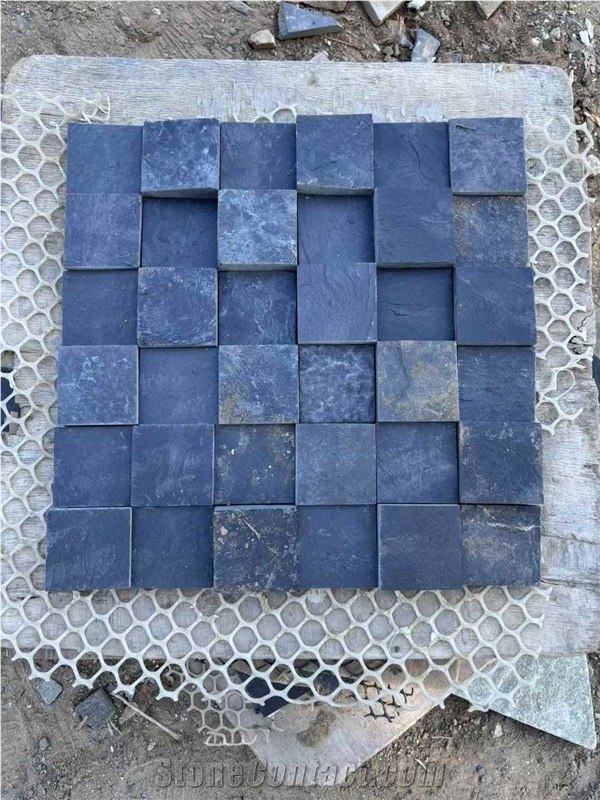China Multicolor Slate On Mesh Wall Cladding Panels