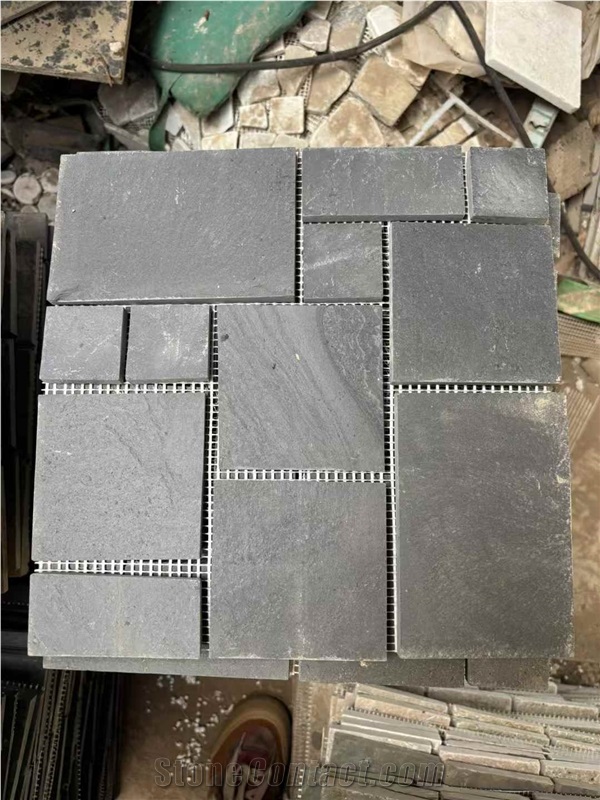 China Multicolor Slate On Mesh Wall Cladding Panels