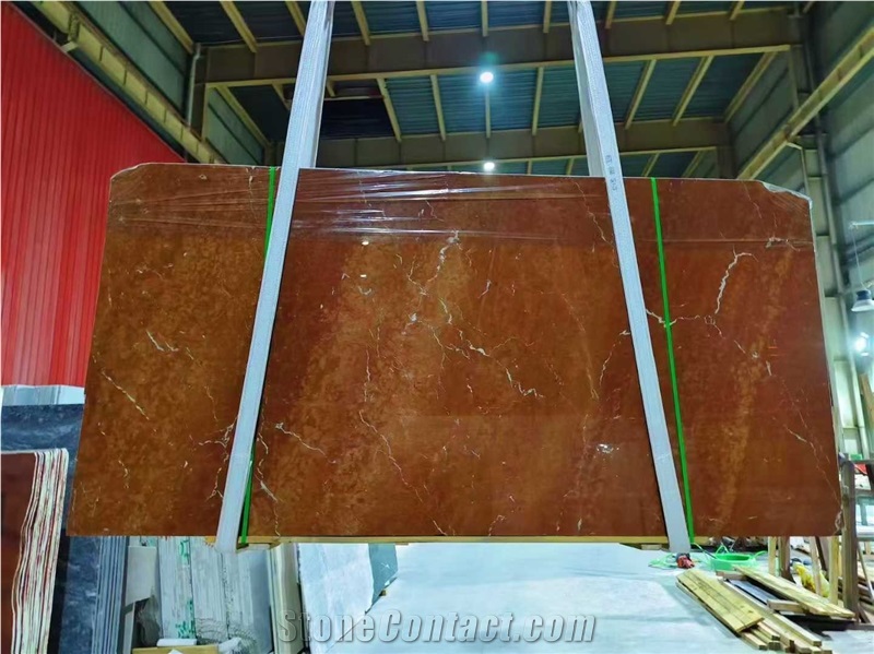Coral Red Marble Slab Tiles