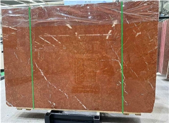 Coral Red Marble Slab Tiles