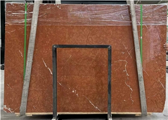 Coral Red Marble Slab Tiles
