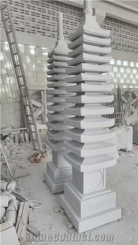 Granite Pagoda Garden Ornament