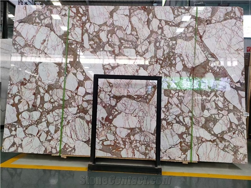 Italian Bulgari Viola Calacatta Pink Marble Slabs