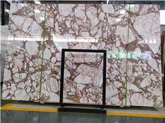 Italian Bulgari Viola Calacatta Pink Marble Slabs