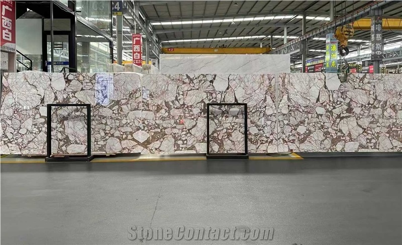 Italian Bulgari Viola Calacatta Pink Marble Slabs