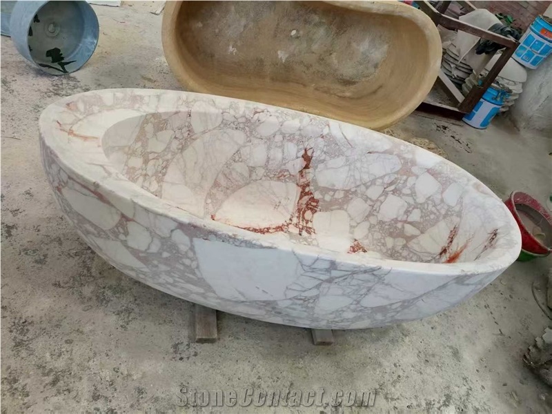 Italian Calacatta Viola Marble Bathtub