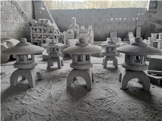 Round Roof Yukimi Doro Stone Garden Lanterns