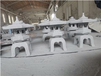 Round Roof Yukimi Doro Stone Garden Lanterns