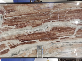 Arabescato Orobico Rosso Marble Slab
