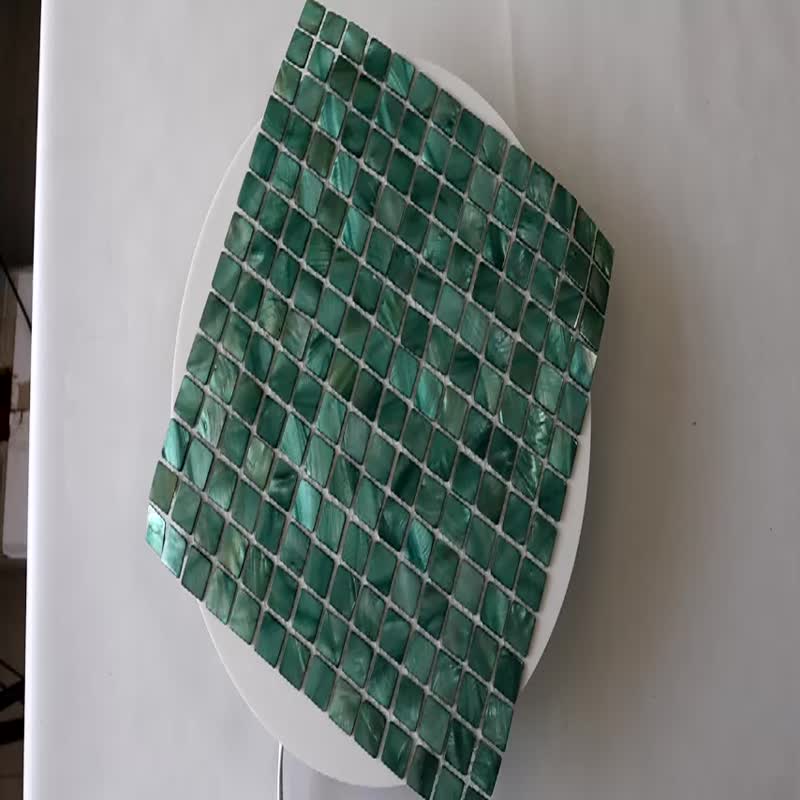 Natural Dyed Ocean Green Wall Covering Seashell Mosaic Tiles