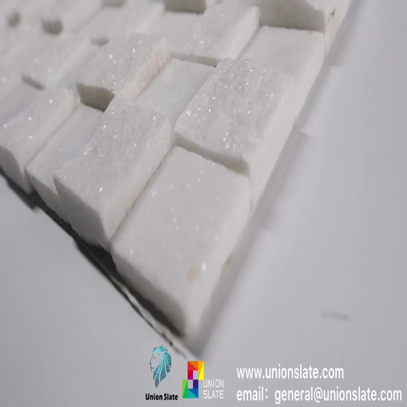 Super Pure White Natural Quartz for Kitchen Wall Mosaic Deco
