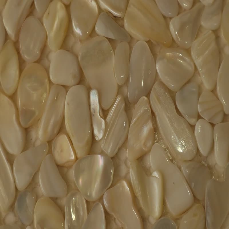 White Pebble Random Mother Of Pearl Art Mosaic Floortile