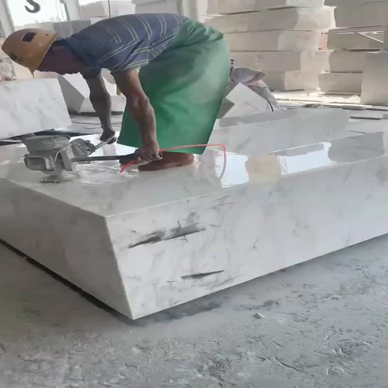 Graniti Drama Semi White Marble Slab Tile good price 