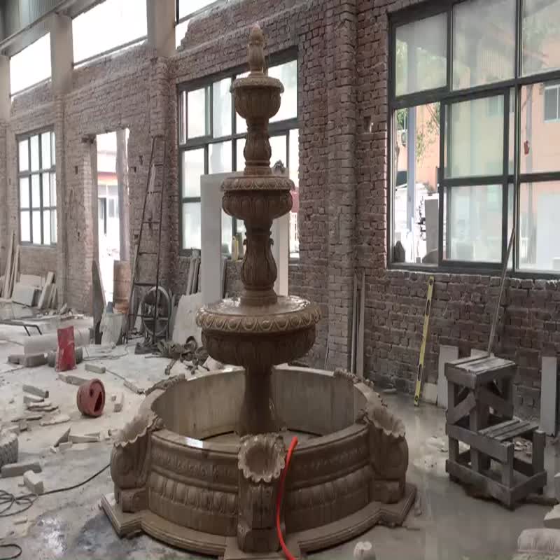 sculptured limestone garden outdoor water featured fountain