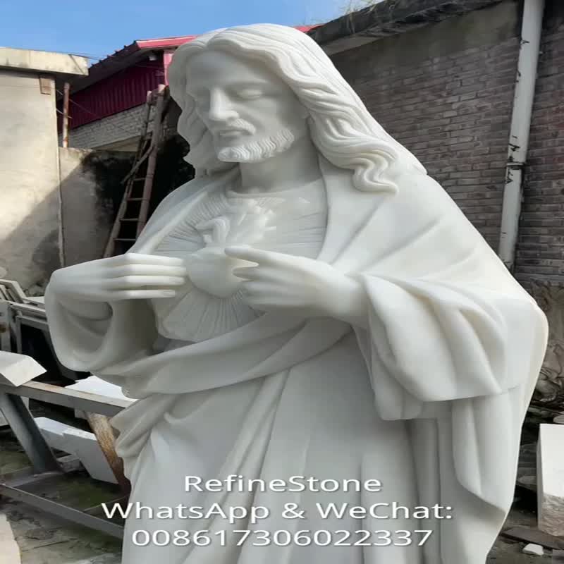 205cm Religious white marble statue life size jesus statue
