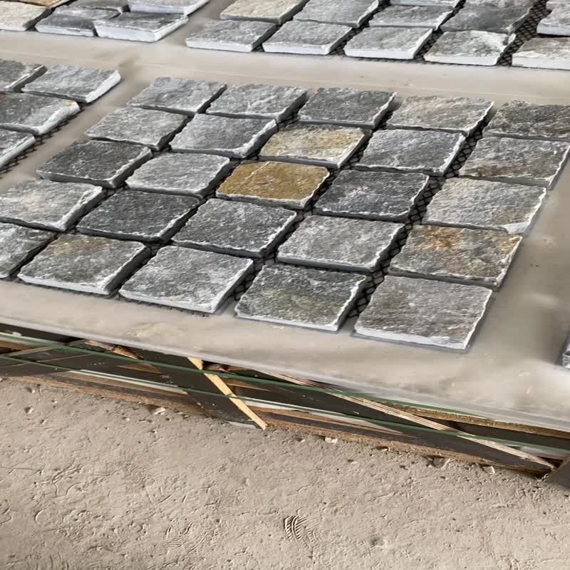 Natural Split Finishing Beige Slate Basalt Cobble Stone