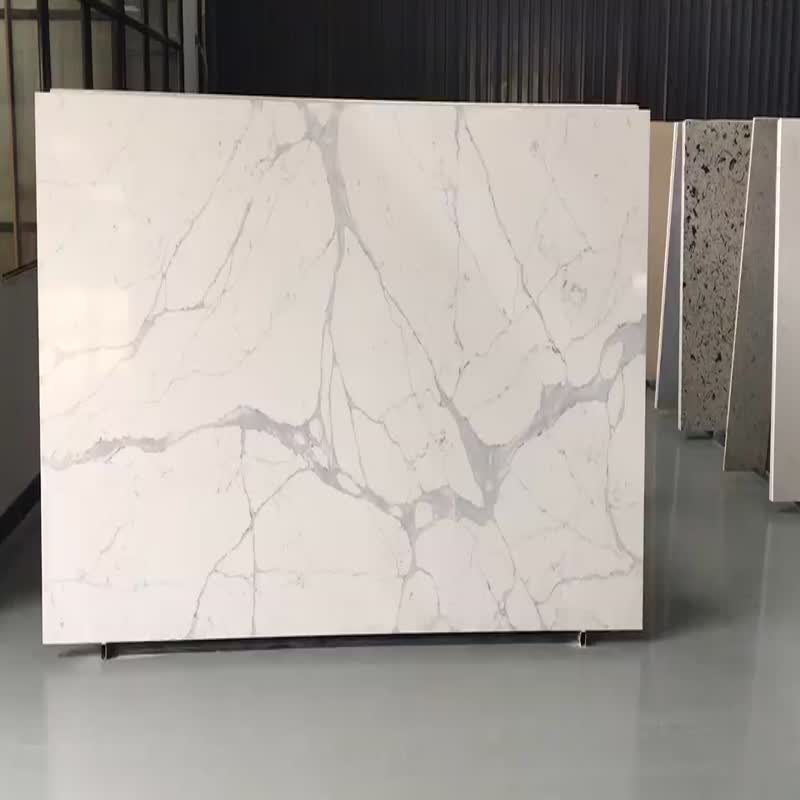 Artificial Marble Calacatta White Quartz Kitchen Countertops