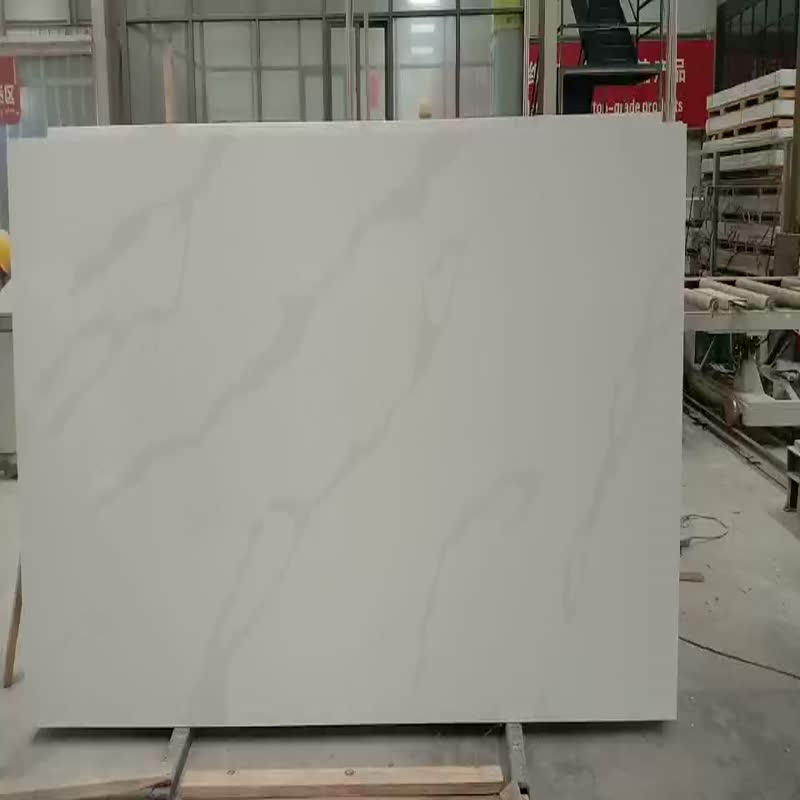 Calacatta White Artificial Stone Quartz Bathroom Vanity Top