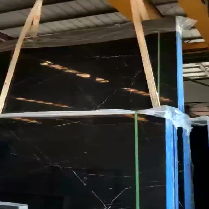 Honed Black Fade Marble, Crocodile Black Marble Tiles 