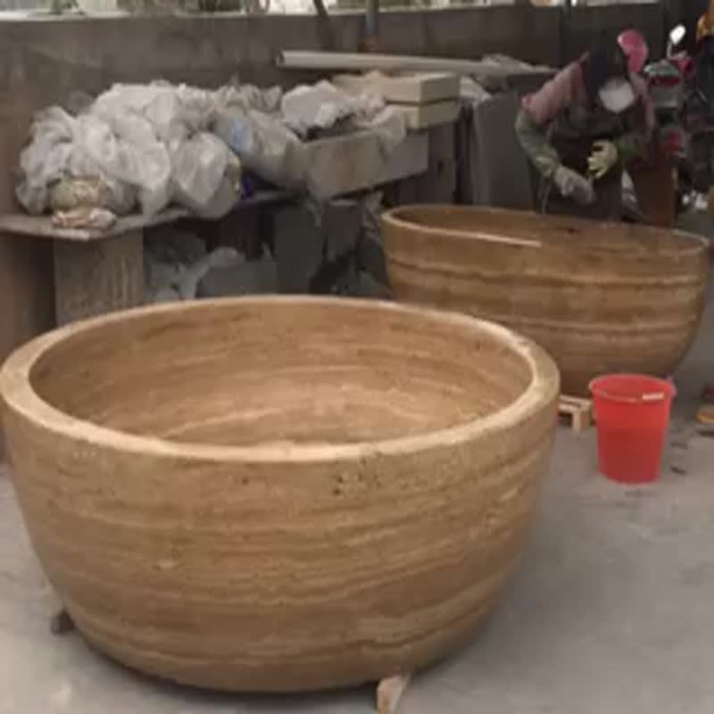 Panda White Marble Bathtub, Black Stone Bath Tub