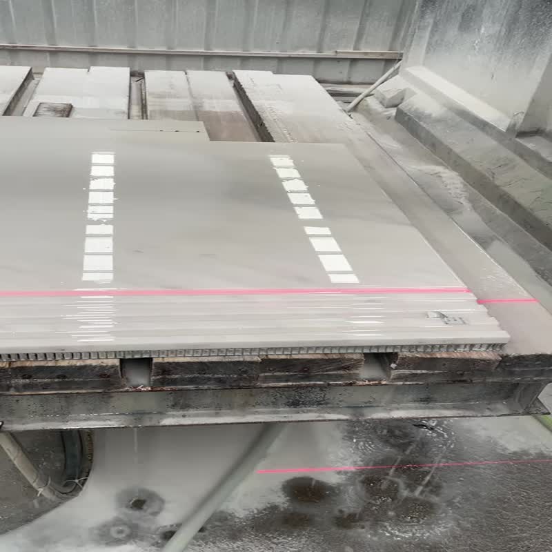 Calacatta White Marble Honeycomb Panels Groove Face