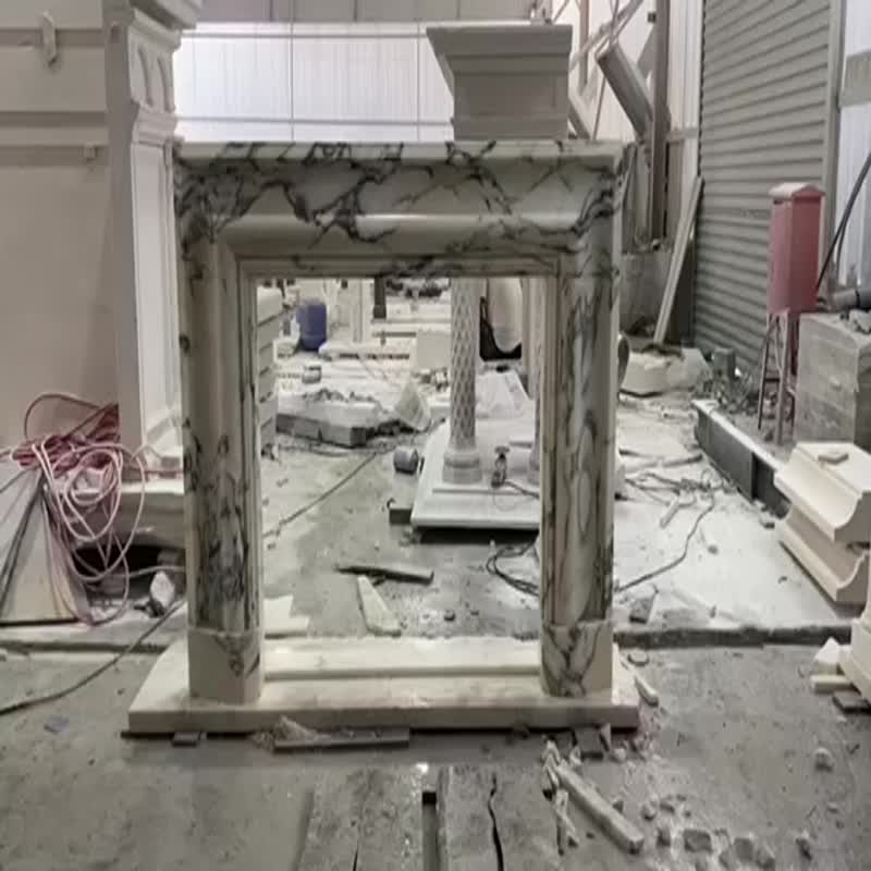 Modern Design Italian Luxury White Marble Fireplace Mantel 