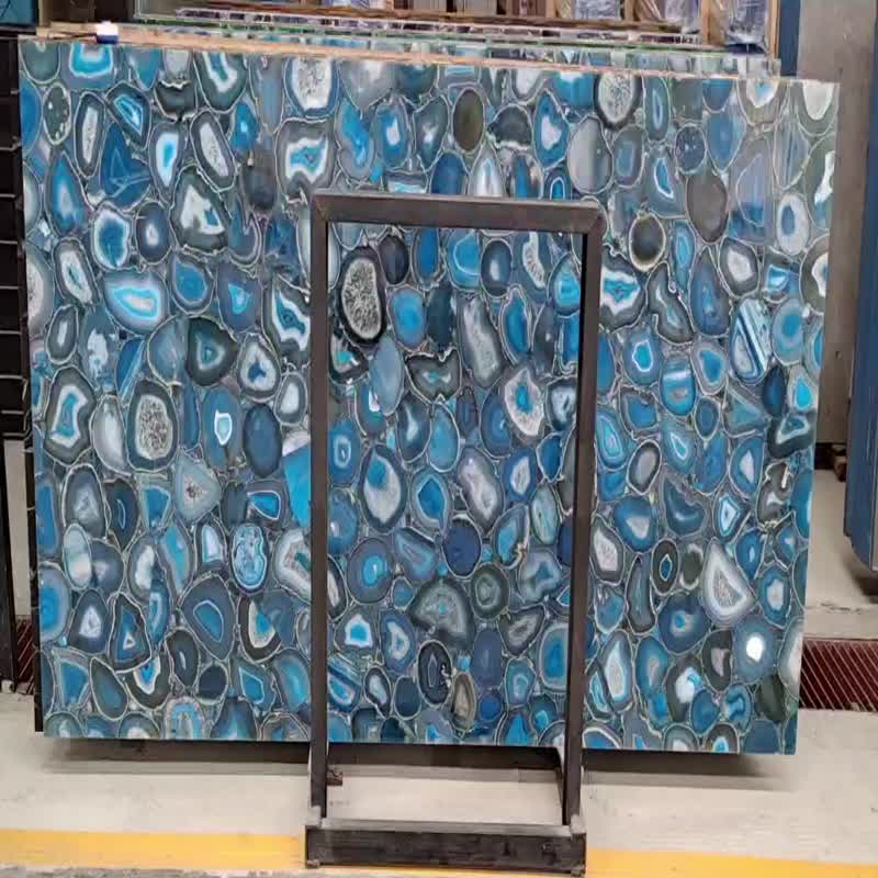 Luxury Blue Gemstone Semiprecious Stone Agate Jade Slab