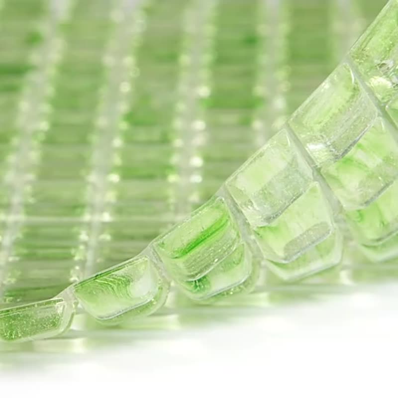 Modern Type Polished Green Glass Mosaic Tiles