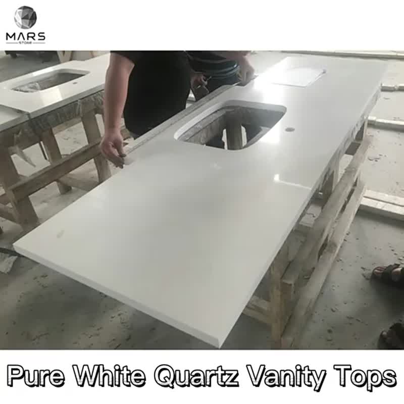 Pure White Artificial Quartz Countertop Kitchen Countertop