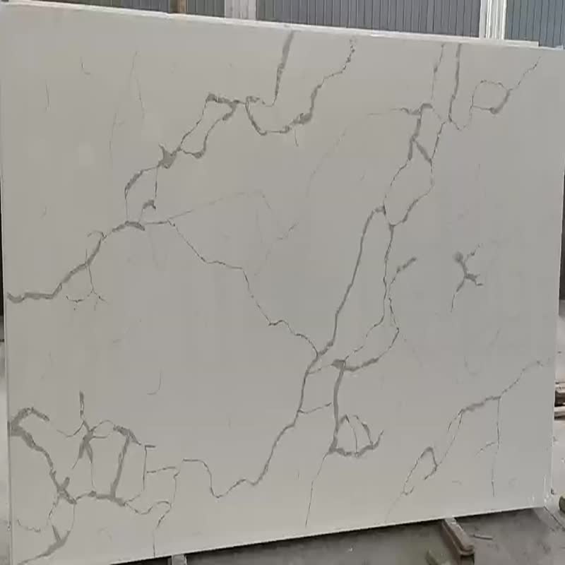 Amazon Hot Sale Artificial Silver Fox Grey Quartzite Slabs