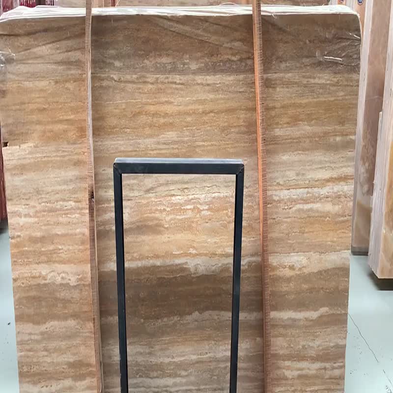 Antique Yellow Travertine Slabs, Fantasy Gold Travertine