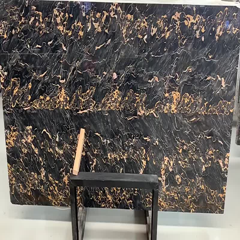Black Portoro Nero Giallo Extra Gold Marble