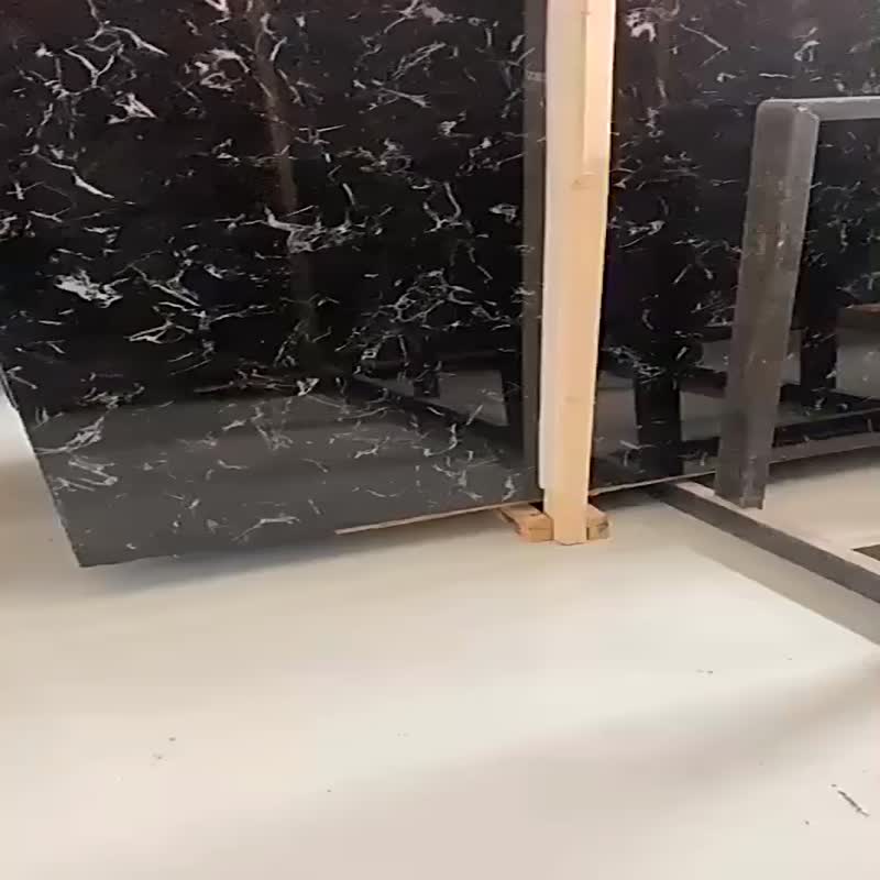 Century Black Ice Flower Marble Polished Slabs For Sale