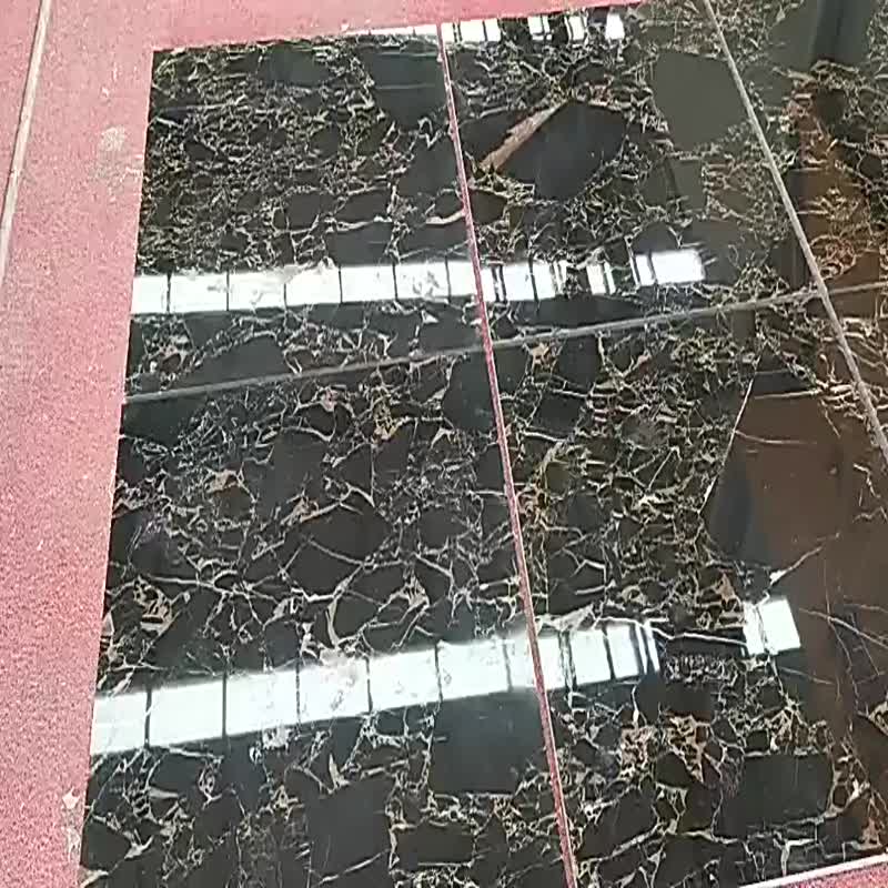 China Black Marble Slab Gold Portoro Athens Portopo Marble