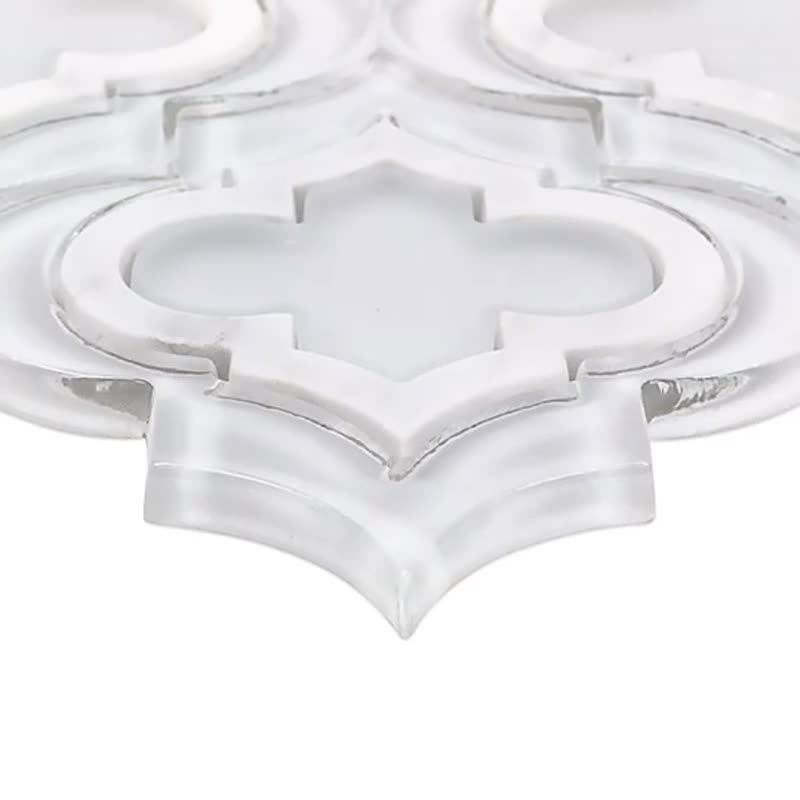 Excellent Arabesque Shape White Natural Mosaic Marble