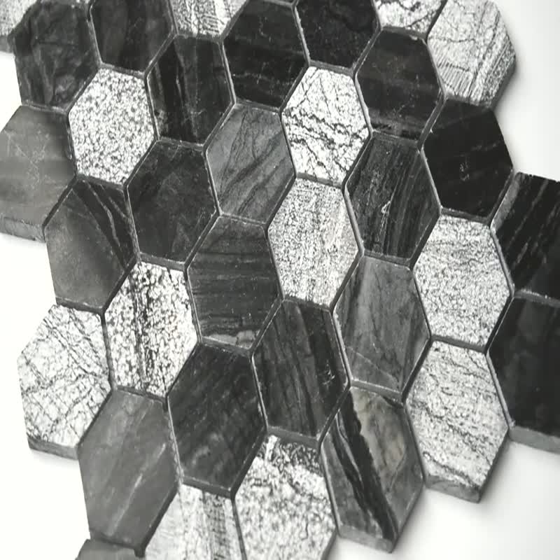 Good Quality Carrara White Marble Hexagon Mosaic Tiles
