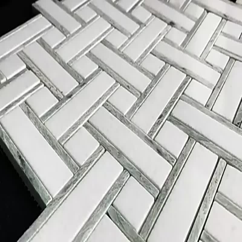 Green And White Marble Mosaic Tile Modern Design