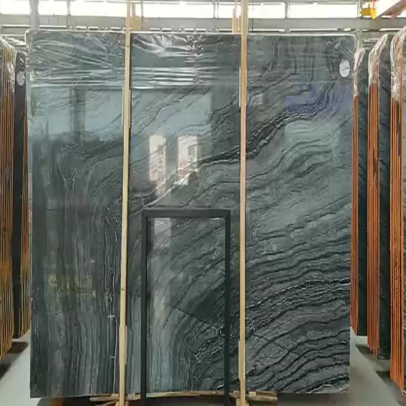 Home Design Chinese Modern Style Wooden Black Marble
