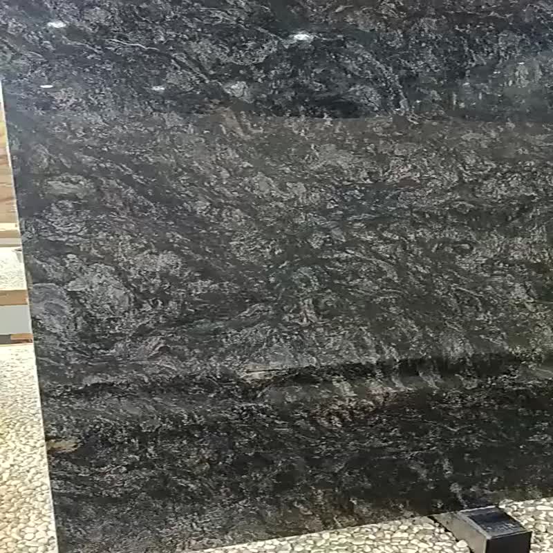Luxury Exotic Black Vein Granite Slab For Wall Background