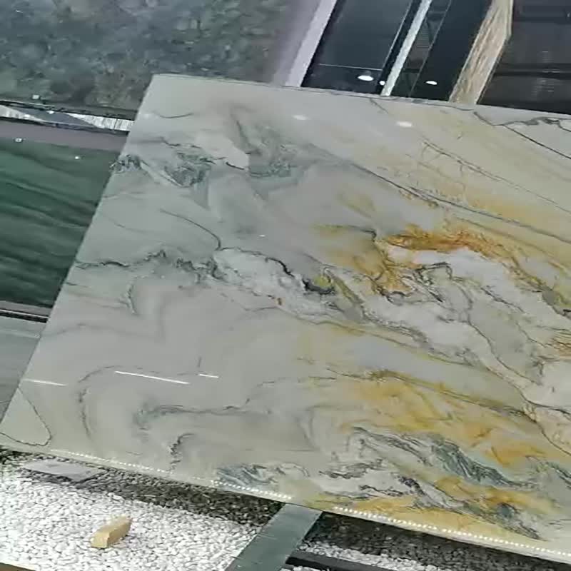 Luxury Stone Bathroom Royal White Brazil Marble Gold Slab