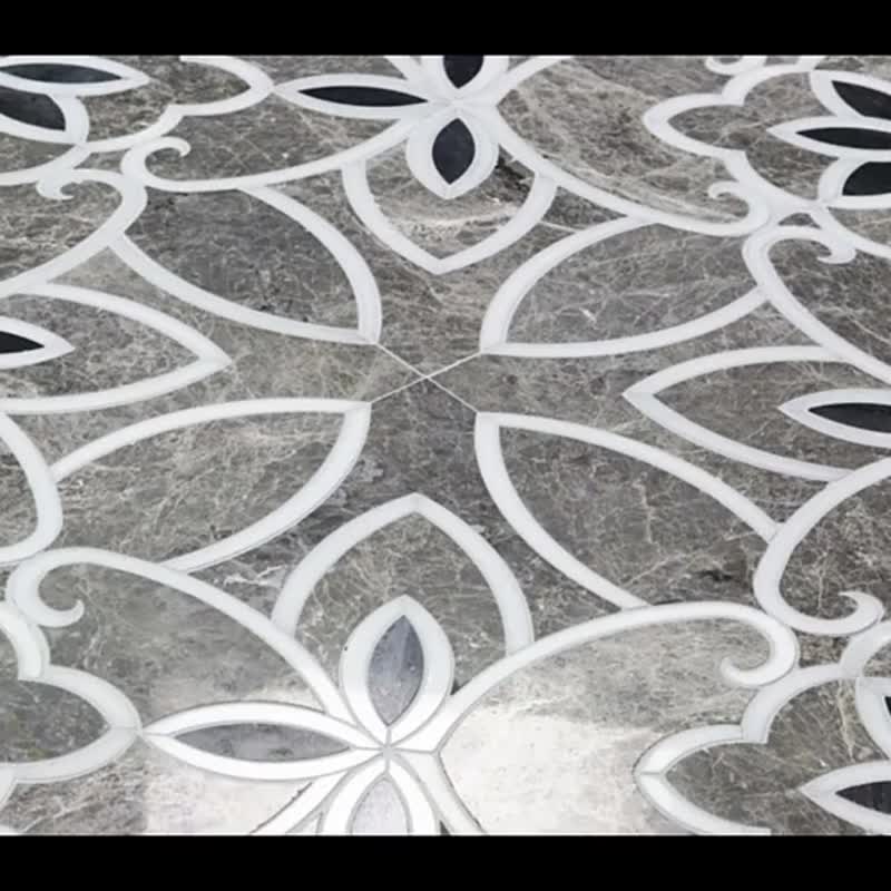 Popular Irregular Flower Polished Mosaic Marble Tiles