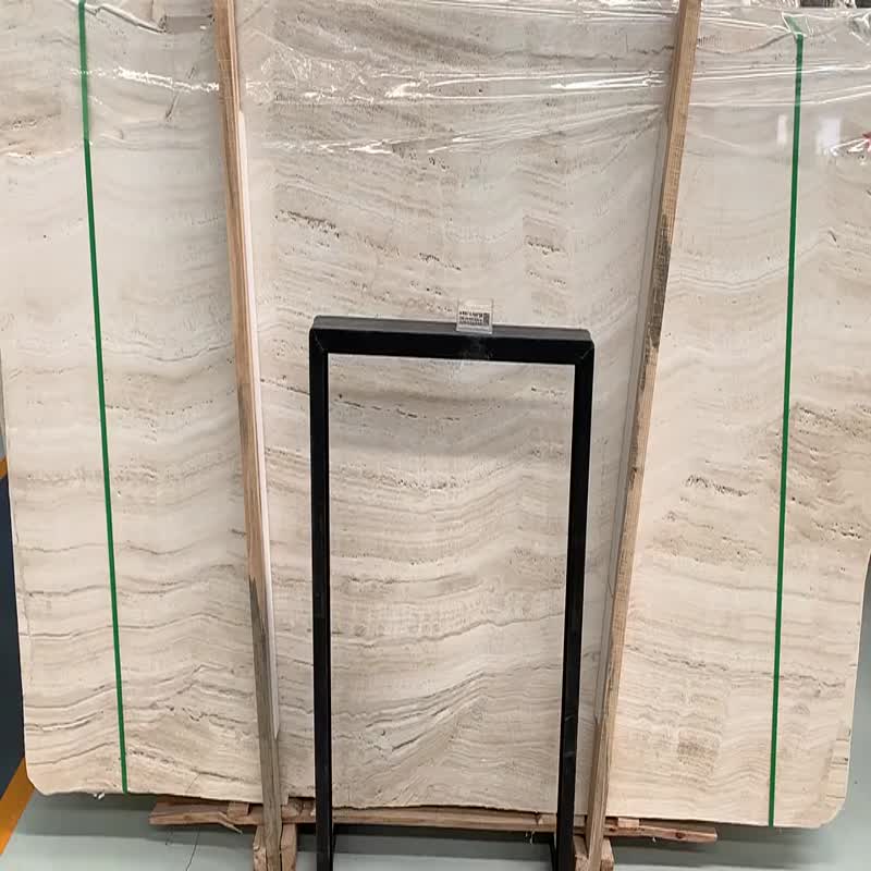 Super White Travertine,Ivory Travertine,Polished Filled Slab