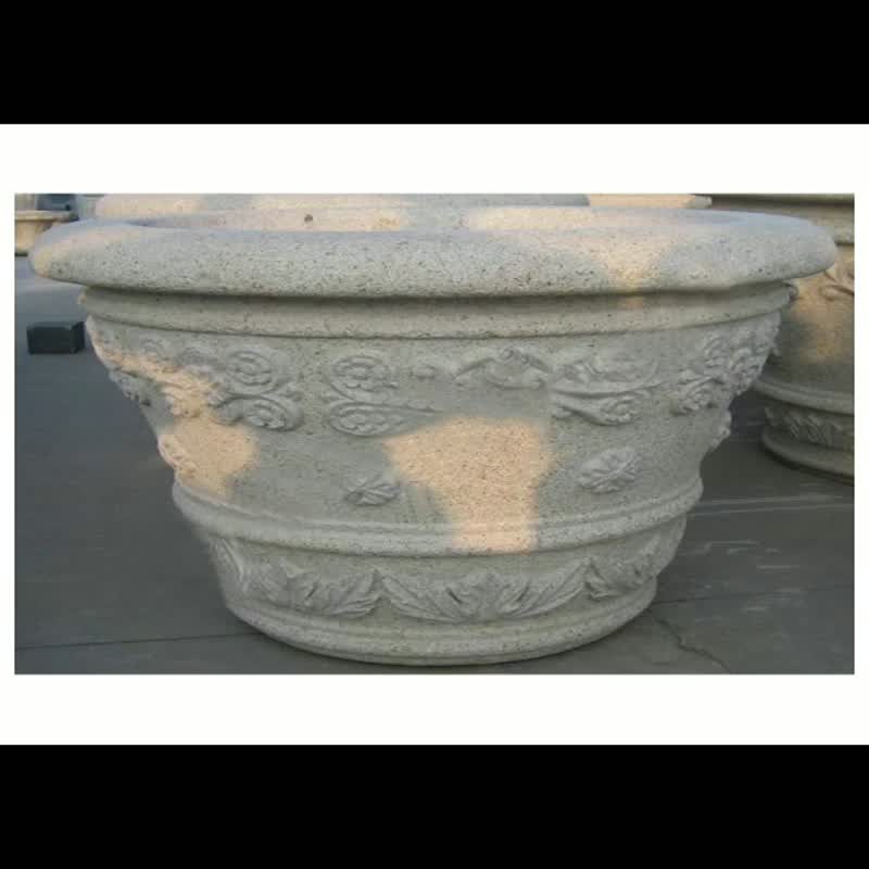 Customized Carved White Marble Planter Pots