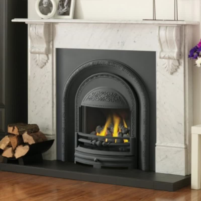 Egyptian Beige Marble Modern Fireplace Sculpture