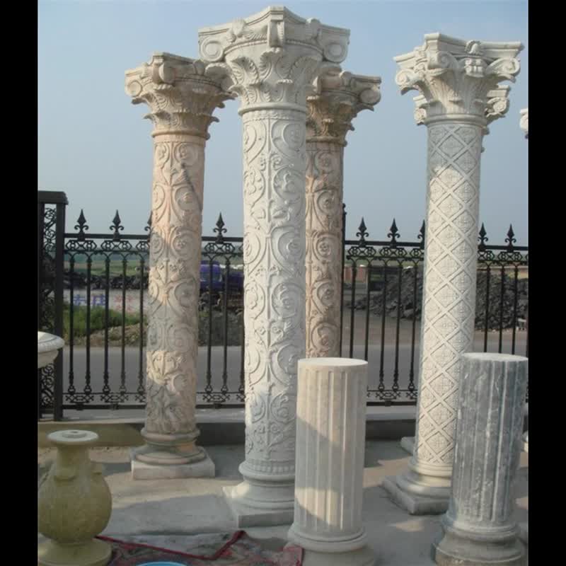 Factory Price Round Marble Stone Roman Pillars Column